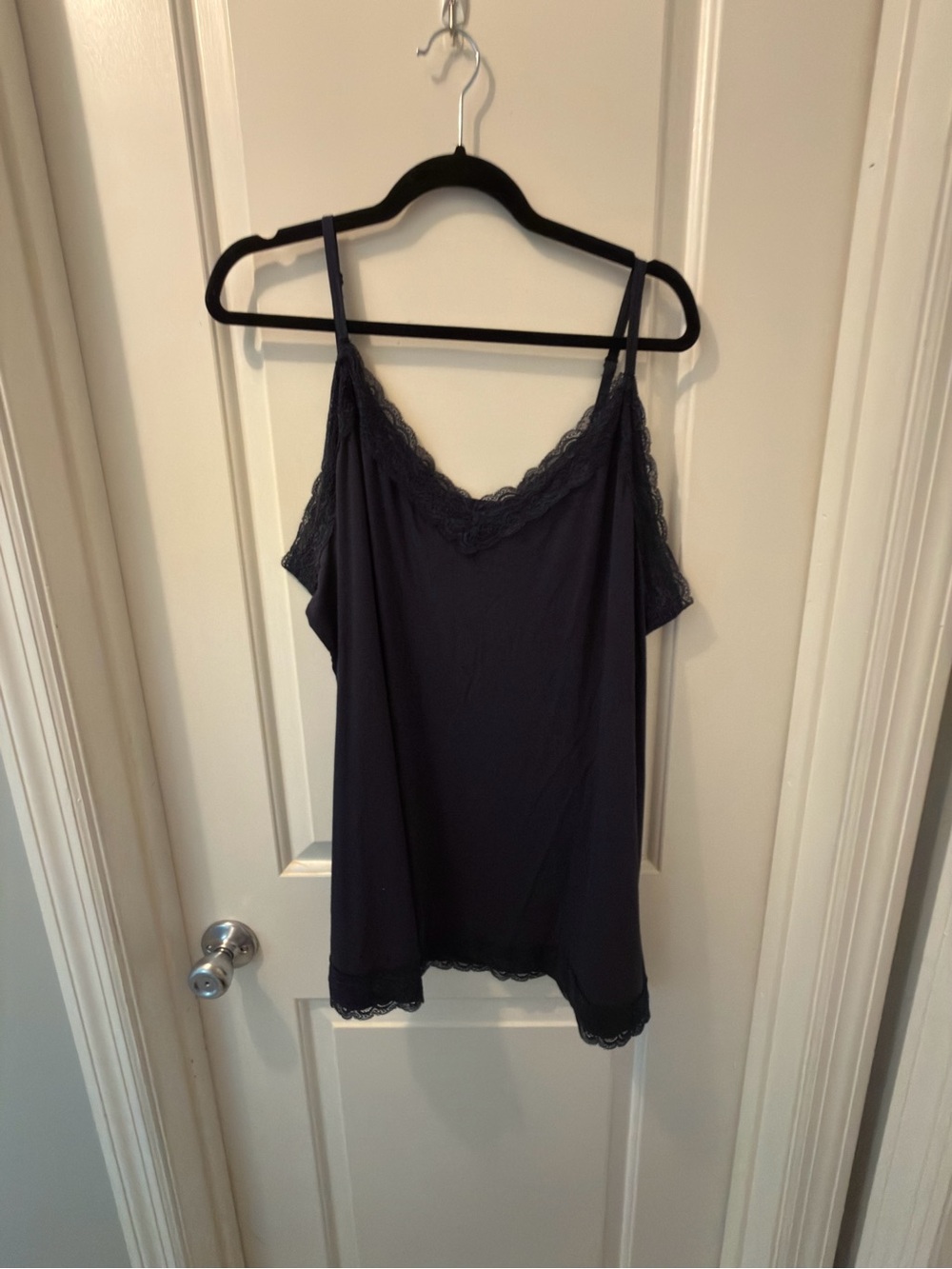 Lane Bryant Navy Lace-Trim Camisole